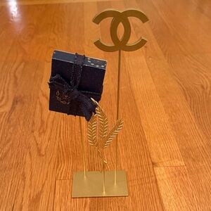 CHANEL Gold and Blue Decorative Stand